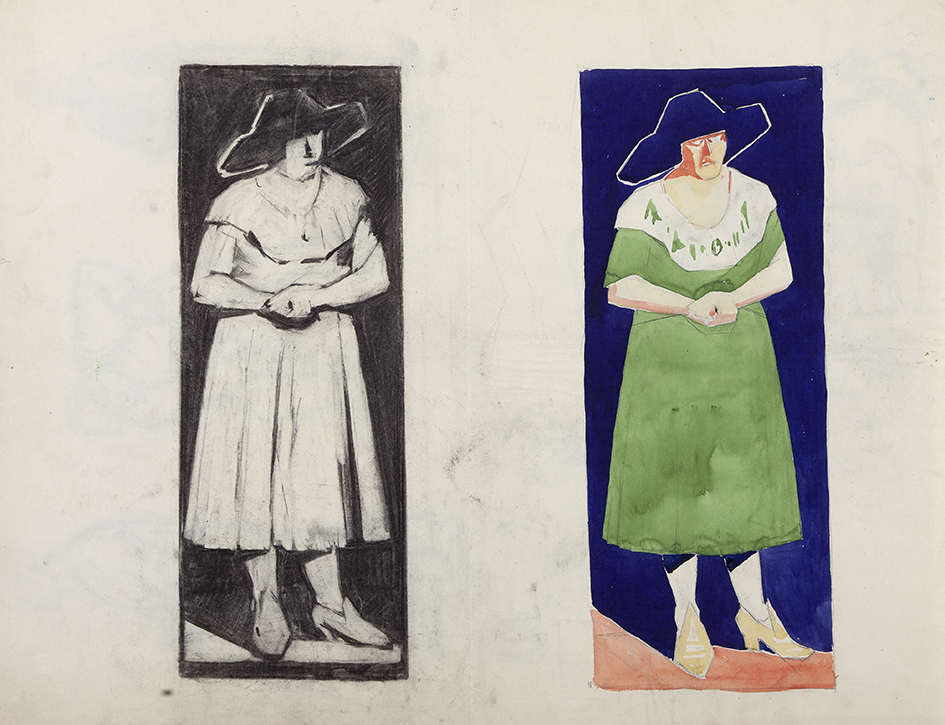 Staande vrouw (twee studies)